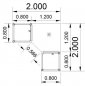 Preview: Winkelschreibtisch HE1 200x200 cm Stellfläche